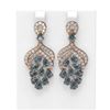 Image 1 : 12.02 ctw Blue Topaz & Diamond Earrings 18K Rose Gold - REF-293Y6X