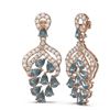 Image 2 : 12.02 ctw Blue Topaz & Diamond Earrings 18K Rose Gold - REF-293Y6X