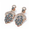 Image 3 : 12.02 ctw Blue Topaz & Diamond Earrings 18K Rose Gold - REF-293Y6X