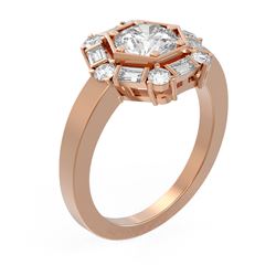 2.18 ctw Diamond Ring 18K Rose Gold - REF-488W4H