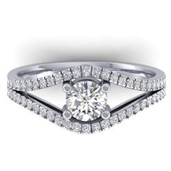 1.05 ctw Certified VS/SI Diamond Art Deco Ring 14k White Gold - REF-126G8W