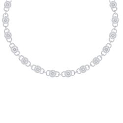 12 ctw Certified SI/I Diamond Halo Necklace 18K White Gold - REF-885N2F