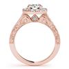 Image 2 : 1.7 ctw Certified VS/SI Diamond Halo Ring 18k Rose Gold - REF-307H2R