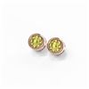 Image 3 : 1 ctw Fancy Yellow Diamond Earrings 18K Rose Gold - REF-178Y2X