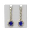 Image 1 : 18.83 ctw Sapphire & Diamond Earrings 18K Yellow Gold - REF-600F2M