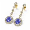 Image 3 : 18.83 ctw Sapphire & Diamond Earrings 18K Yellow Gold - REF-600F2M