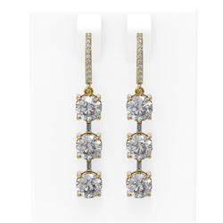 5.03 ctw Diamond Earrings 18K Yellow Gold - REF-763H2R
