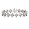 Image 1 : 13.5 ctw Princess Cut Diamond Micro Pave Bracelet 18K White Gold - REF-1881N3F