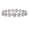 Image 2 : 13.5 ctw Princess Cut Diamond Micro Pave Bracelet 18K White Gold - REF-1881N3F