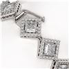Image 3 : 13.5 ctw Princess Cut Diamond Micro Pave Bracelet 18K White Gold - REF-1881N3F