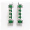 Image 1 : 11.98 ctw Emerald & Diamond Earrings 14K White Gold - REF-221X5A
