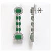 Image 2 : 11.98 ctw Emerald & Diamond Earrings 14K White Gold - REF-221X5A