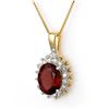 Image 1 : 3.45 ctw Pink Tourmaline & Diamond Necklace 14k Yellow Gold - REF-81G8W