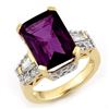 Image 1 : 9.55 ctw Amethyst & Diamond Ring 10k Yellow Gold - REF-90G2W