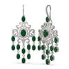 Image 2 : 20.7 ctw Emerald & Diamond Earrings 18K White Gold - REF-527N3F