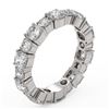 Image 2 : 3.9 ctw Cushion Cut Diamond Eternity Ring 18K White Gold - REF-481H3R
