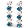 Image 2 : 6 ctw Certified SI/I Intense Blue Diamond Earrings 18K Rose Gold - REF-555Y2X