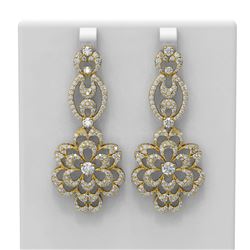 8 ctw Diamond Earrings 18K Yellow Gold - REF-696H2R