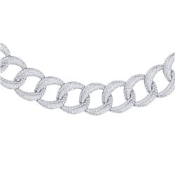 22 ctw Certified VS/SI Diamond Necklace 18K White Gold - REF-1725K2Y