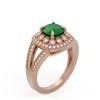 Image 2 : 2.69 ctw Certified Emerald & Diamond Victorian Ring 14K Rose Gold - REF-104F9M
