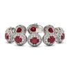 Image 1 : 49.17 ctw Certified Ruby & Diamond Victorian Bracelet 14K White Gold - REF-1369A3N