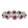 Image 2 : 49.17 ctw Certified Ruby & Diamond Victorian Bracelet 14K White Gold - REF-1369A3N