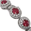 Image 3 : 49.17 ctw Certified Ruby & Diamond Victorian Bracelet 14K White Gold - REF-1369A3N