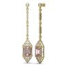 Image 2 : 11.59 ctw Morganite & Diamond Earrings 18K Yellow Gold - REF-527Y3X