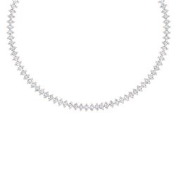 20 ctw Certified VS/SI Diamond Necklace 18K Rose Gold - REF-1470N2F