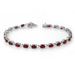 7.0 ctw Ruby Bracelet 14k White Gold - REF-87Y3X