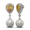 Image 2 : 6.43 ctw Canary Citrine & Diamond Earrings 18K White Gold - REF-133F3M
