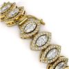 Image 3 : 13.1 ctw Marquise Cut Diamond Micro Pave Bracelet 18K Yellow Gold - REF-1100N6F