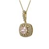 Image 1 : 5.83 ctw Morganite & Diamond Victorian Necklace 14K Yellow Gold - REF-209K3Y
