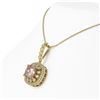 Image 3 : 5.83 ctw Morganite & Diamond Victorian Necklace 14K Yellow Gold - REF-209K3Y