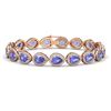 Image 1 : 19.14 ctw Tanzanite & Diamond Micro Pave Halo Bracelet 10k Rose Gold - REF-396H5R