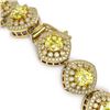Image 3 : 28.35 ctw Canary Citrine & Diamond Victorian Bracelet 14K Yellow Gold - REF-805H5R