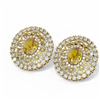 Image 3 : 11.3 ctw Canary Citrine & Diamond Earrings 18K Yellow Gold - REF-443R8K
