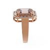 Image 2 : 5.57 ctw Morganite & Diamond Ring 18K Rose Gold - REF-338H2R