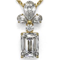 1.4 ctw Emerald Cut Diamond Designer Necklace 18K Yellow Gold - REF-234N4F