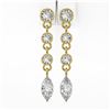 Image 2 : 2.5 ctw Marquise Cut Diamond Earrings 18K Yellow Gold - REF-321F8M
