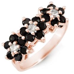 1.25 ctw VS Certified Black & White Diamond Ring 18k Rose Gold - REF-73A6N