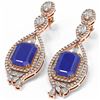 Image 3 : 15.58 ctw Sapphire & Diamond Earrings 18K Rose Gold - REF-527G3W
