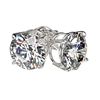 Image 3 : 2.07 ctw Certified Quality Diamond Stud Earrings 10k White Gold - REF-256M3G