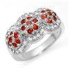 Image 1 : 1.50 ctw Red Sapphire & Diamond Ring 14k White Gold - REF-76K2Y