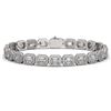 Image 1 : 16.72 ctw Emerald Cut Diamond Micro Pave Bracelet 18K White Gold - REF-2665A4N