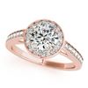 Image 2 : 0.9 ctw Certified VS/SI Diamond Halo Ring 18k Rose Gold - REF-91H5R