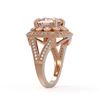Image 3 : 5.82 ctw Certified Morganite & Diamond Victorian Ring 14K Rose Gold - REF-212M4G