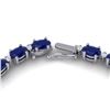 Image 3 : 71.85 ctw Sapphire & VS/SI Diamond Eternity Necklace 10k White Gold - REF-563N6F