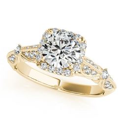 1.36 ctw Certified VS/SI Diamond Halo Ring 18k Yellow Gold - REF-291N3F