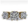 Image 1 : 2.0 ctw Past Present Future VS/SI Cushion Diamond Ring 18k Yellow Gold - REF-435W2H